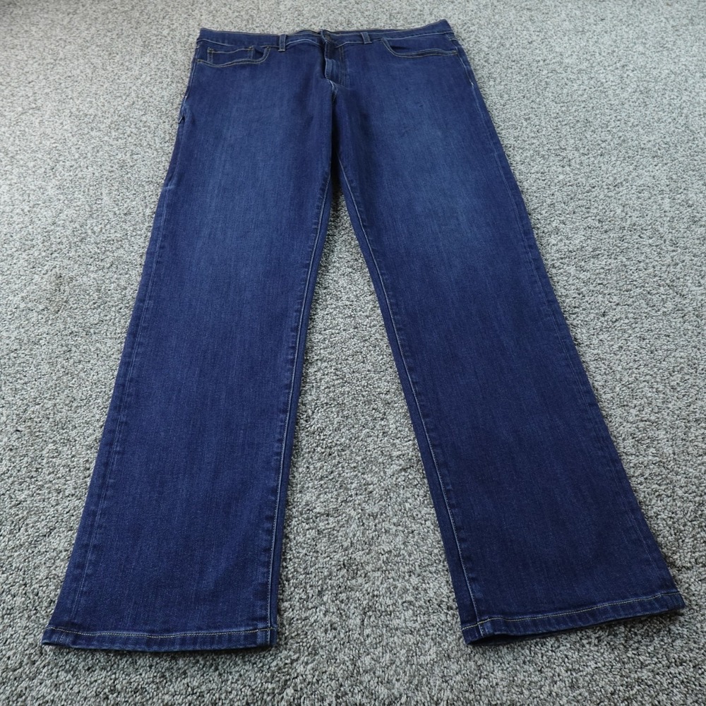 Bluffworks Jeans Mens 38X32 Dark Blue Denim Pants Departure 3.0 Regular Fit Flex